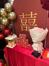 梦多福订婚布置全套订婚宴布置套装定亲装饰用品酒店订婚布置kt背景板 【轻奢酒红】-背景板-气球链套装 实拍图