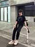 顶峰保罗（Dingfengbaoluo）休闲工装裤子男士春秋季束脚宽松潮牌户外运动长裤2098黑色XL 实拍图