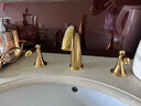 摩豪（Mohao） 全铜分体式三孔面盆冷热水龙头卫生间美式双把洗手盆浴室洗手间 【金色-仿科】分体龙头 实拍图
