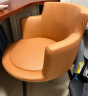 懒悠悠电脑椅子家用舒适学生宿舍靠背学习椅书房化妆桌椅办公单人沙发椅 橘色【坐高44cm】 人造革 实拍图