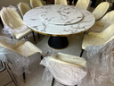 舒和居 餐桌 现代简约大理石餐桌椅组合带转盘大圆桌酒店饭店家用饭桌 1.5米一桌十椅【带转盘】 实拍图