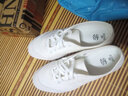 ShanBu帆布鞋男系带春秋低帮透气百搭韩版板鞋平跟开车休闲简约小白鞋男 白色 40 码 实拍图