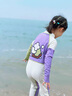 KocotreeKK树儿童连体泳衣男童原纱防晒抗菌耐氯女孩长袖游泳宝宝2024新款 紫色【送硅胶泳帽】 130 实拍图