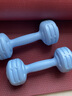 朗威哑铃女士初学者儿童小哑铃女包胶哑铃练手臂亚玲塑形家用健身器材 青色 3KG =1.5kg*2女80%选 实拍图
