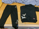 简拓2024夏季梅花刺绣文艺卫裤男士 嘻哈时尚休闲长裤男黑色束脚裤 黑色 2XL 实拍图