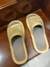 安尚芬 亚麻拖鞋男家居春秋情侣室内防滑地板四季居家软底一字拖女 黄色 38-39 适合37-38（内长245mm） 实拍图