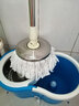 千木寻 加厚加大旋转拖把桶家用自动甩干手压干湿两用懒人不锈钢拖把双驱动挤水免手洗脱水墩布好神拖布墩布 天蓝色 全钢4头 实拍图