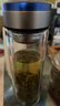富光 玻璃杯 双层玻璃泡茶杯子 带过滤网水杯 男女士车载办公便携水杯 420ml蓝色【不锈钢回流盖】 实拍图