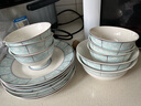 传世瓷 碗碟套装家用景德镇欧式骨瓷碗筷陶瓷器吃饭套碗盘子中式组合餐具 疏影28件实用装 实拍图