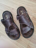 老人头凉鞋男夏季新款男士沙滩鞋拖鞋男按摩软底凉皮鞋男 01深棕色 39 实拍图