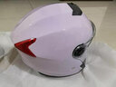 AD电动车头盔新国标认证男女士四季通用电瓶车安全帽女款冬季保暖轻便骑行半盔冬天冬盔助力车防护帽 新国标单镜【湖蓝】透明 均码 实拍图