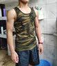 续点 迷彩背心 男 夏紧身无袖训练服宽肩休闲打底运动纯棉透气汗背心 迷彩 M(50KG紧身) 实拍图