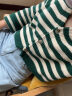 三彩2023春季新款绿白条纹针织开衫毛衣V领优雅慵懒气质短款女 绿色 155/80A/S 晒单实拍图