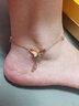 劳拉图蝴蝶结流苏单钻脚链女玫瑰彩金色韩版简约个性脚裸链生日礼物女 实拍图