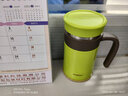 MiGo 真空保温杯泡茶杯男女办公室桌面杯304不锈钢商务杯带茶滤把手 新草绿 350ml 实拍图