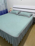 乐全乳胶冰丝凉席三件套夏季婴儿童家用可水洗床裙床笠空调软席子 湖水绿-床裙款 三件套 150cm*200cm /适合1.5米床 实拍图