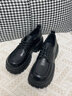 ZHR乐福鞋女学院风厚底JK女鞋通勤减龄系带英伦单鞋女 JF60 黑色 37  实拍图