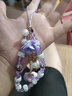 珍格手机挂绳水晶链珠子手工编织手机壳吊坠水钻女挂件短款手腕防丢钥匙u盘绳苹果op华为vi手机带挂饰 【淡雅紫】水晶花朵吊坠挂绳 实拍图
