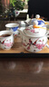 杰艺陶瓷茶壶大号单壶功夫茶具青花瓷品茗杯山水青花泡茶壶大容量茶壶 双层茶壶-(水点桃花) 实拍图