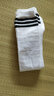 纽菲奥纳 儿童袜子足球袜学生袜运动袜条纹长筒袜中筒袜演出长袜半筒腿袜 白底黑条纹2双装 过膝（大号 身高130-150cm） 实拍图