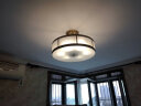 沙尔克（SHAERKE）全铜新中式卧室吸顶灯 简约欧式玄关过道吸顶灯 阳台书房led灯具 半吊式（圆形） 大号55cm 实拍图