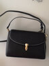 歌菲妮牛皮女包2024新款潮小包包女斜挎包时尚小方包单肩包百搭森系 黑色大号 实拍图