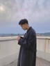 BOYXCO中长款风衣男冬季潮牌呢大衣英伦风过膝腰带外套加棉加厚保暖袄子 黑色加绒 XL 实拍图