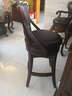 创运美式乡村酒吧椅头层牛皮吧台椅旋转实木高椅真皮高脚椅靠背柜台椅 高吧椅（坐高73CM） 实拍图