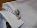 墨诺佰法式衬衫男商务休闲纯色修身免烫新郎男士袖扣衬衫长袖白衬衣 蓝色 41码（145-160斤） 晒单实拍图
