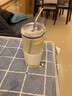 良工匠意 带吸管水杯子大人大容量冰美冷萃咖啡杯水果牛奶茶杯耐热玻璃杯网红ins风透明少女心带盖奶昔杯 550ml英文logo款（吸管杯套） 实拍图