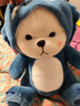 婴果小岛变身小熊公仔玩偶陪睡觉娃娃毛绒玩具抱枕生日礼物女生送女友朋友 蓝色变身小熊【帽子可脱】 45cm-50cm 实拍图