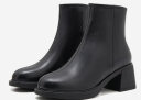 Walker Shop奥卡索瘦瘦靴秋冬英伦时尚高跟时装短靴潮显高M135362 黑色 36  晒单实拍图