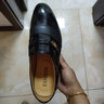 觅艳男士商务正装内增高皮鞋男透气韩版真皮休闲英伦男鞋子青年结婚鞋 黑色（平跟款） 40 实拍图