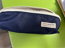 never小方筒笔袋大开口大容量笔袋女简约日系纯色文具袋学生笔袋网纱夹层初中男孩 藏青-单笔袋款/无挂绳【约可装30支】 实拍图