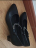 老人头（LAORENTOU）春秋季单鞋女浅口中跟女皮鞋粗跟通勤工作妈妈鞋 LB12272 黑 39  实拍图