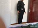 红蜻蜓（RED DRAGONFLY）卫衣套装男运动休闲舒适百搭简约圆领卫衣长裤两件套 黑色 2XL  实拍图