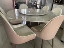 蒂梵拉现代简约带内嵌转盘旋转伸缩带电磁炉圆形岩板餐桌椅组合佛山家具 1.35米餐桌【推拉伸缩带电磁炉】 一桌六椅【生态皮餐椅】 实拍图