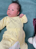 承承鹿婴儿宝宝纯棉套装秋衣秋裤无骨分体内衣0-12个月贴身衣服 小熊黄色 66码(建议11-15斤宝宝穿) 实拍图