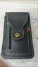 新款真皮手机腰包男双层穿皮带工地干活户外运动竖款牛皮手机腰包 6.5寸(黑色)   18.3*10*2厘米 实拍图
