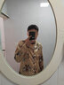 回访人春秋季冰丝睡衣男士长袖夏季宽松时尚开衫家居服套装加大码 K716#金米 XL 125-145斤 实拍图