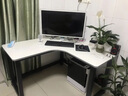 京嘉盛转角台式电脑桌现代简约L型学生写字桌家用卧室办公学习简易书桌 白架+白色无椅柜 120cm*80cm*73cm-左款 实拍图