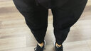BORURZ 春夏季九分裤男宽松休闲大码运动加肥加大胖子冰丝超薄长裤子 黑色(薄款/冰丝) XL适合(150-170)斤 实拍图