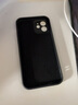 阿斯汀（ATHDDIN） 苹果系列型号手机壳iPhone 直边精孔硅胶软壳带苹果标 经典黑【纯色软壳】 苹果12 实拍图