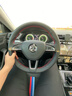 奥迈尔 斯柯达明锐真皮手缝方向盘套速派 科迪亚克柯珞克野帝yeti昕锐昕动汽车改装把套冬四季改装把套 碳纤维+黑皮打孔 实拍图
