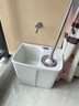 关牧（GuanMu）陶瓷拖把池家用阳台卫生间地排拖布池墩布池侧排带沥水脱水篮台控自动下水器 46厘米【带沥水漏斗台控】 台控不带龙头 实拍图