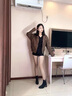 达芙妮粗跟时装靴冬季加绒短靴女法式瘦瘦靴后拉链马丁靴高跟方头女靴子 黑色加绒 37 实拍图
