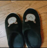 安尚芬棉拖鞋男士秋冬季新款加绒保暖室内居家厚底防滑月子棉鞋女款 黑色【爱心熊】 40-41 实拍图