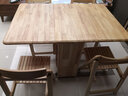 誉派折叠餐桌椅组合实木餐台小户型家用可伸缩现代简约隐形餐桌可折叠 原木色（泰国进口橡胶木） 1桌6椅(1.3m常规款） 实拍图