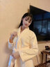 欣美舒纯棉睡袍浴袍毛巾料男女士情侣秋冬季全棉长款成人加厚浴衣吸水 咖啡色-纯棉毛巾料-保暖 L (身高165-185cm 衣长120cm) 实拍图