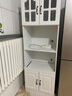 悦媚 餐边柜微波炉柜茶水碗柜阳台储物柜烤箱柜餐厅柜厨房柜子收纳柜 暖白色（玻璃门） B款 180高*60长*40深 生态板 实拍图